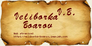 Veliborka Boarov vizit kartica